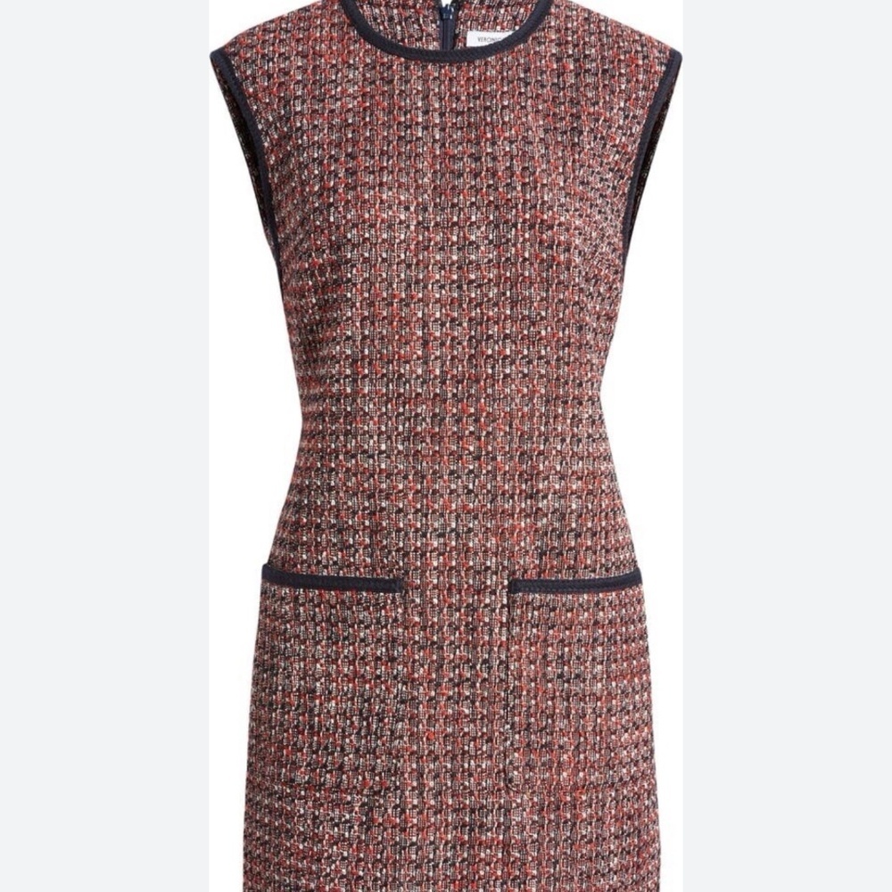 veronica beard Ravenna Sleeveless Metallic Cotton Tweed Minidress - Picture 2 of 9